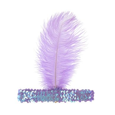 Feather Faux Diamond Sequins Headband for Women 1 Pc