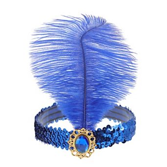 Feather Faux Diamond Sequins Headband for Women 1 pc