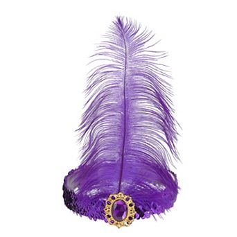Feather Faux Diamond Sequins Headband for Women 1 pc