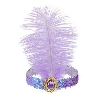 Feather Faux Diamond Sequins Headband for Women 1 pc
