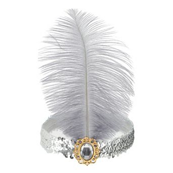 Feather Faux Diamond Sequins Headband for Women 1 pc