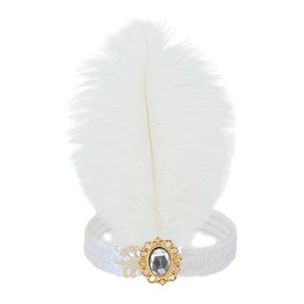 Feather Faux Diamond Sequins Headband for Women 1 pc