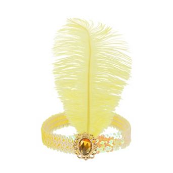 Feather Faux Diamond Sequins Headband for Women 1 pc
