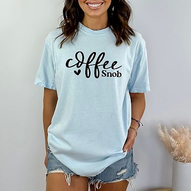 Coffee Snob Cursive - Women's Garment Dyed Graphic T-Shirt