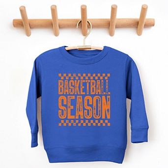 Basketball Season Checkered Distressed - Toddler Graphic Sweatshirt