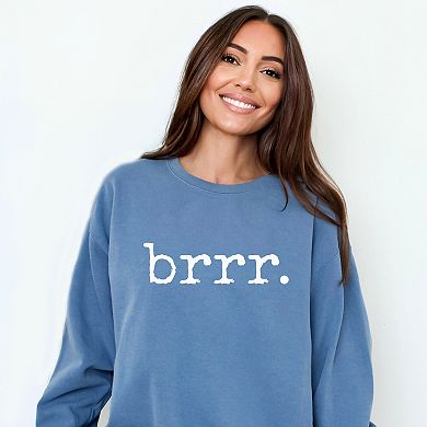 Brrr Typewriter - Women's Garment Dyed Graphic Sweatshirt