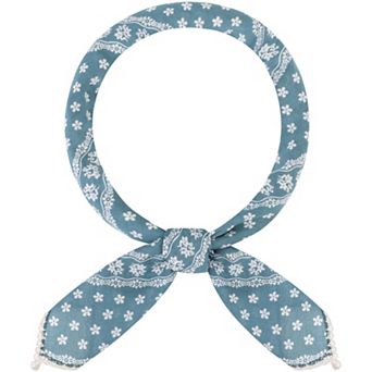 Women's Floral Fresh 26.7'' Square Scarf Cotton Linen Floral Pattern Neckerchief for Travel Office