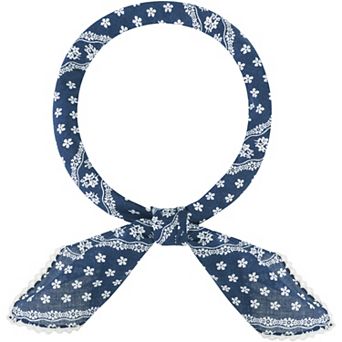 Women's Floral Fresh 26.7'' Square Scarf Cotton Linen Floral Pattern Neckerchief for Travel Office