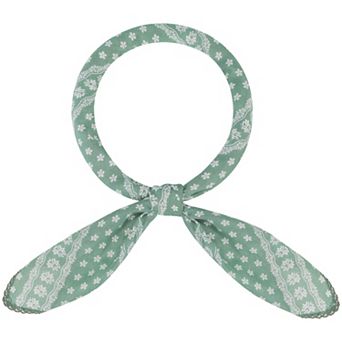 Women's Floral Fresh 26.7'' Square Scarf Cotton Linen Floral Pattern Neckerchief for Travel Office