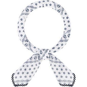 Women's Floral Fresh 26.7'' Square Scarf Cotton Linen Floral Pattern Neckerchief for Travel Office