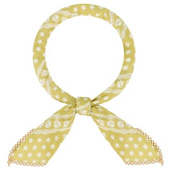 Women's Floral Fresh 26.7'' Square Scarf Cotton Linen Floral Pattern Neckerchief for Travel Office