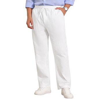 Men's Beach Pants Drawstring Waist Breathable Summer Linen Pants