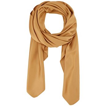 Women's Solid Square Large Scarf 43.3'' Elegant Silky Satin Neckerchief Bandanas for Travel Office