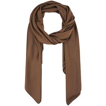 Women's Solid Square Large Scarf 43.3'' Elegant Silky Satin Neckerchief Bandanas for Travel Office