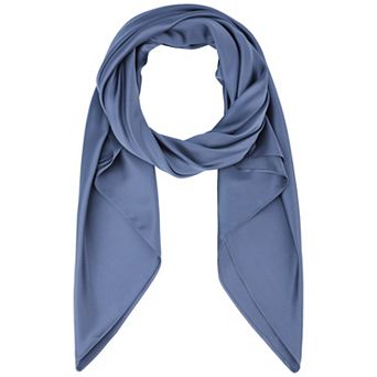 Women's Solid Square Large Scarf 43.3'' Elegant Silky Satin Neckerchief Bandanas for Travel Office