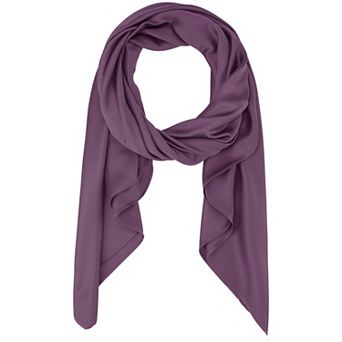 Women's Solid Square Large Scarf 43.3'' Elegant Silky Satin Neckerchief Bandanas for Travel Office