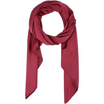 Women's Solid Square Large Scarf 43.3'' Elegant Silky Satin Neckerchief Bandanas for Travel Office