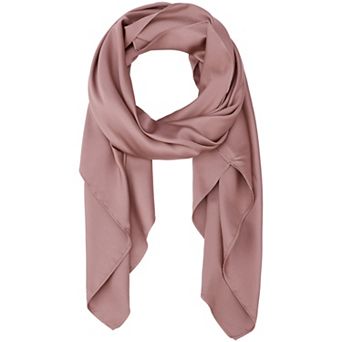 Women's Solid Square Large Scarf 43.3'' Elegant Silky Satin Neckerchief Bandanas for Travel Office