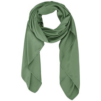 Women's Solid Square Large Scarf 43.3'' Elegant Silky Satin Neckerchief Bandanas for Travel Office