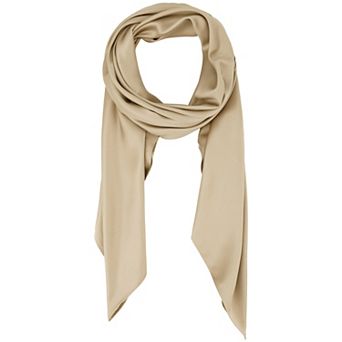 Women's Solid Square Large Scarf 43.3'' Elegant Silky Satin Neckerchief Bandanas for Travel Office