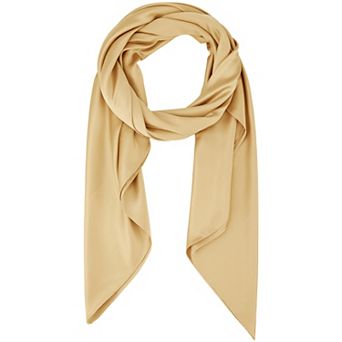 Women's Solid Square Large Scarf 43.3'' Elegant Silky Satin Neckerchief Bandanas for Travel Office