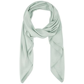 Women's Solid Square Large Scarf 43.3'' Elegant Silky Satin Neckerchief Bandanas for Travel Office