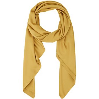 Women's Solid Square Large Scarf 43.3'' Elegant Silky Satin Neckerchief Bandanas for Travel Office