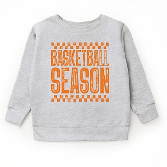 Basketball Season Checkered Distressed - Youth Graphic Sweatshirt