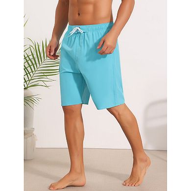 Multiple Pockets Beach Shorts for Men's Drawstring Waist Summer Board Shorts
