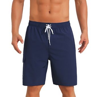 Multiple Pockets Beach Shorts for Men's Drawstring Waist Summer Board Shorts