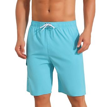 Multiple Pockets Beach Shorts for Men's Drawstring Waist Summer Board Shorts