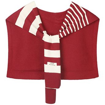 Women's Stripes Sweater Shawl Wraps Knitted Knotted Multicolor Casual Scarf for Travel Office