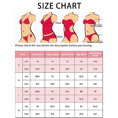 Women's Plung Deep V Bikini Sets, 2 Pieces Halter Tops Long Skirt Cover Up Swimwear Bathing Suits