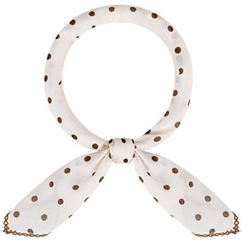 Women's 50s Polka Dots Vintage Scarf, 26.7''X26.7'' Square Cotton Scarves for Retro Party
