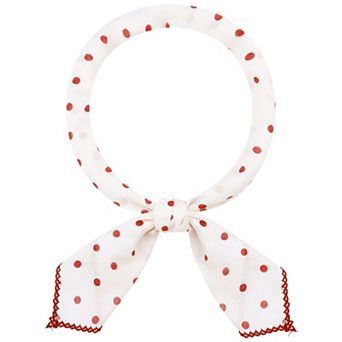 Women's 50s Polka Dots Vintage Scarf, 26.7''X26.7'' Square Cotton Scarves for Retro Party