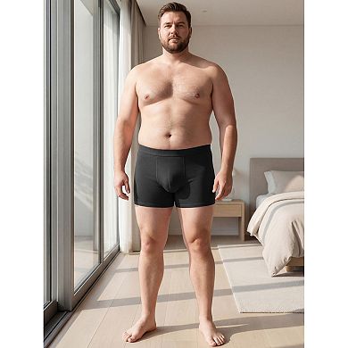 Boxer Brief for Men's Big & Tall Stretch Waistband Comfortable Mid-Waisted Underwear