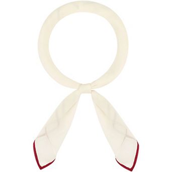 Women's Solid Chiffon Scarf Ribbon Square Silky Elegant Neckerchief Handkerchief for Gift Office