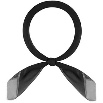 Women's Solid Chiffon Scarf Ribbon Square Silky Elegant Neckerchief Handkerchief for Gift Office