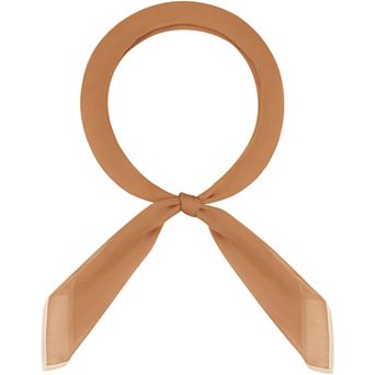 Women's Solid Chiffon Scarf Ribbon Square Silky Elegant Neckerchief Handkerchief for Gift Office