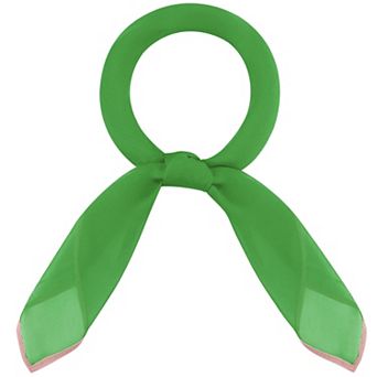 Women's Solid Chiffon Scarf Ribbon Square Silky Elegant Neckerchief Handkerchief for Gift Office