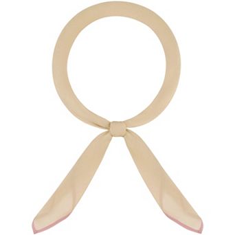 Women's Solid Chiffon Scarf Ribbon Square Silky Elegant Neckerchief Handkerchief for Gift Office