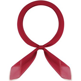 Women's Solid Chiffon Scarf Ribbon Square Silky Elegant Neckerchief Handkerchief for Gift Office