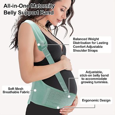 Pregnancy Belly Band, Belly Support Bands, Maternity Belly Band with Adjustable Straps