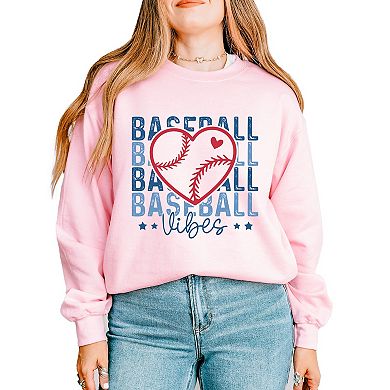 Baseball Heart Stacked - Women's Graphic Sweatshirt