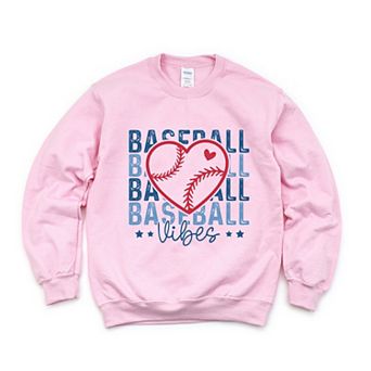 Baseball Heart Stacked - Women's Graphic Sweatshirt