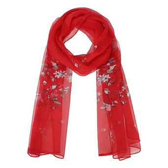Women's Floral Scarves Head Scarf 63" X19.7" Print Kerchief Neckerchief for Gift Party Banquet
