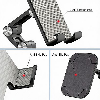 Adjustable Height & Angle Desk Phone Tablet Holder for 4.7"-13" Devices