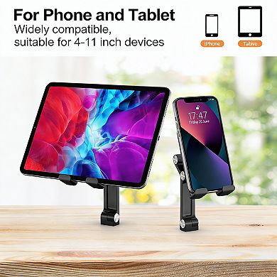 Adjustable Height & Angle Desk Phone Tablet Holder for 4.7"-13" Devices