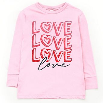 Love Stacked Sketched - Youth Long Sleeve Graphic T-Shirt