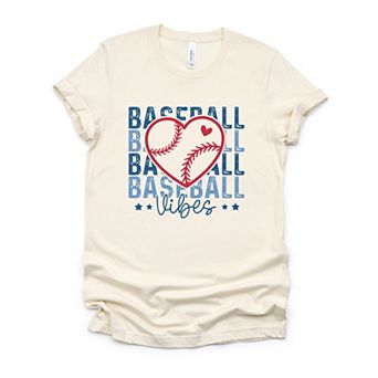 Baseball Heart Stacked - Women's Short Sleeve Graphic T-Shirt